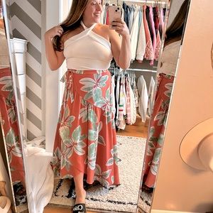 Anthropologie Tropical Wrap Skirt